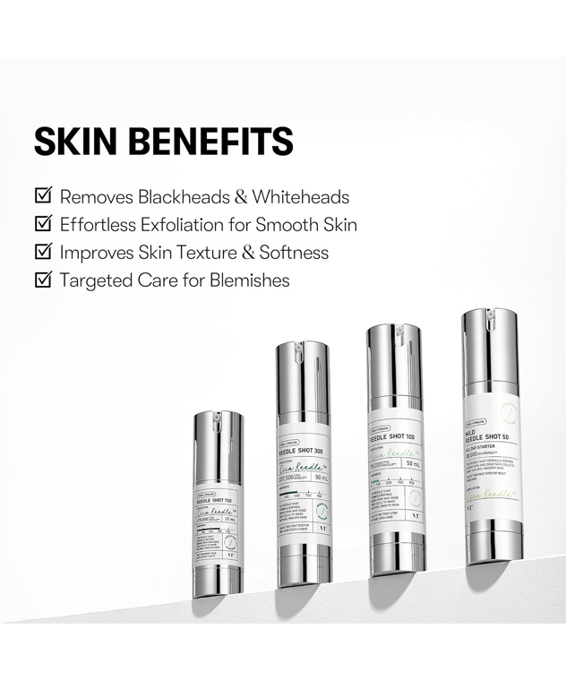 VT Reedle Shot 100 skin benefits list with Reedle Shot series lineup