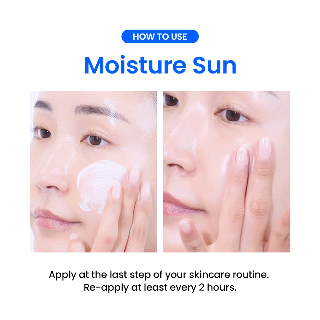 Beplain SUNMUSE Moisture Sunscreen how to use, apply last in routine, reapply every 2 hours