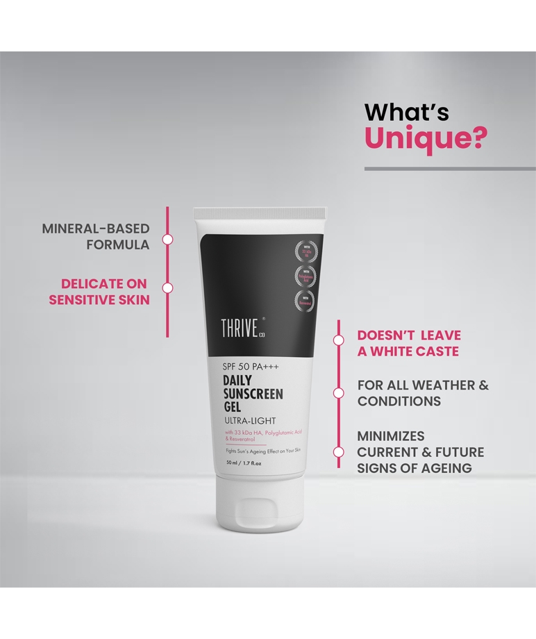 ThriveCo Ultra-Light, Mineral-Based SPF 50 PA+++ Daily Sunscreen Gel, 50 ml – image 3 of 3