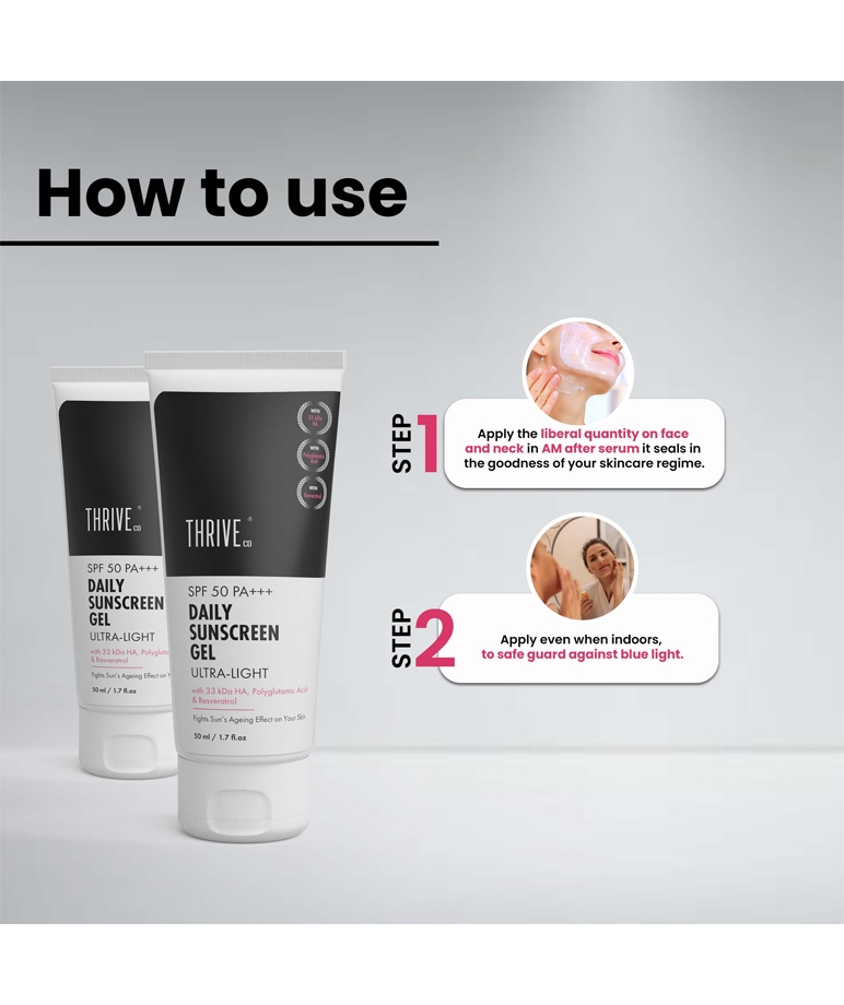 ThriveCo Ultra-Light, Mineral-Based SPF 50 PA+++ Daily Sunscreen Gel, 50 ml – image 2 of 3
