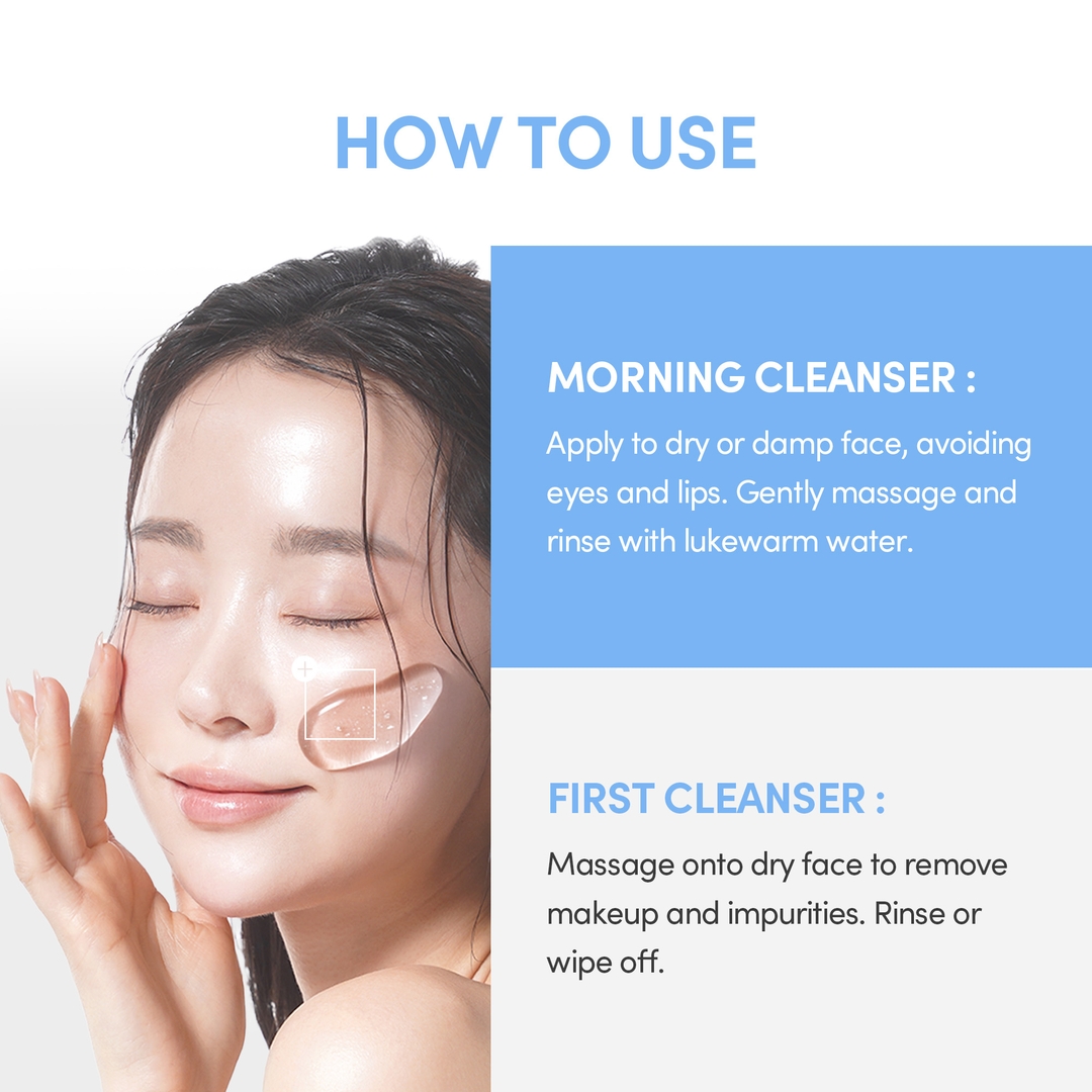 Lagom Cellup Gel to Water Cleanser how to use as morning cleanser and first cleanser