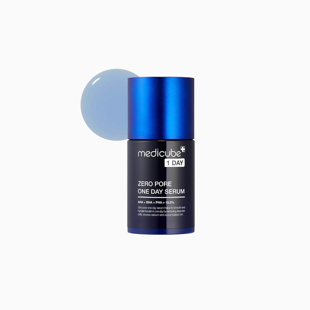medicube ZERO PORE ONE DAY SERUM 30ml packaging change notice, before and after new dropper bottle