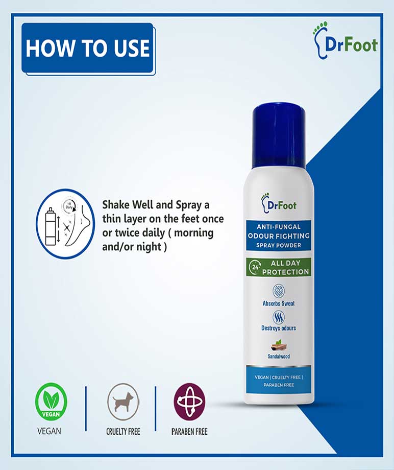 Anti-Fungal Odour Fighting Spray Powder with Neem Powder, Menthol