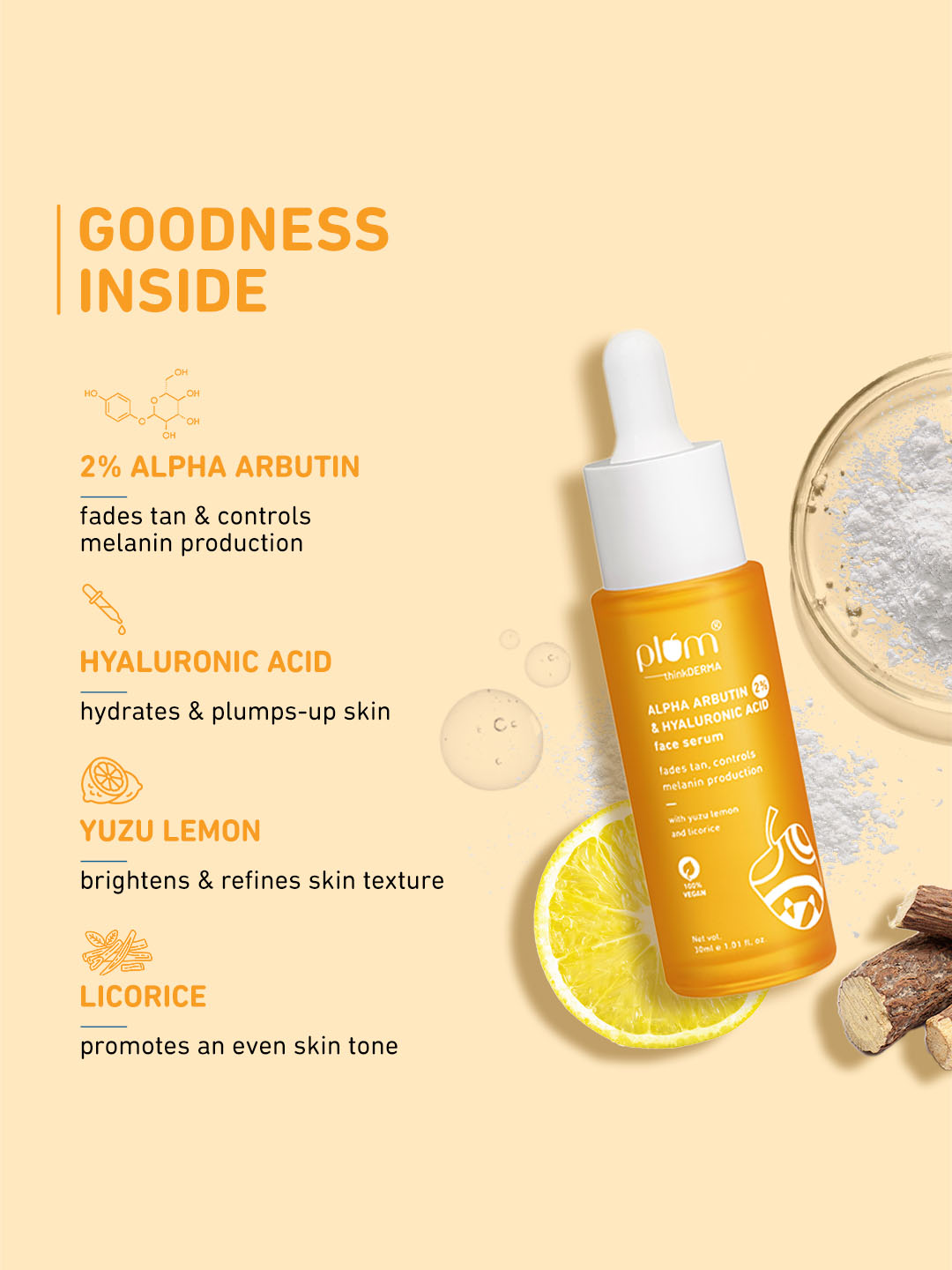 DERMA 2% Alpha Arbutin & Hyaluronic Acid Face Serum|Fades