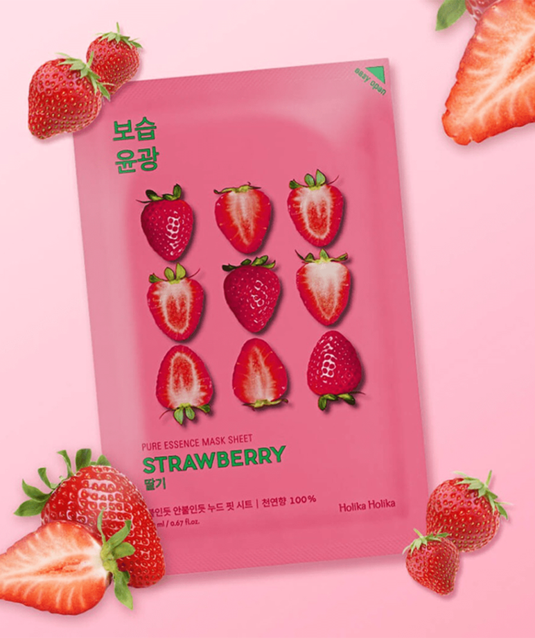 Shop Pure Essence Mask Sheet Strawberry Online in India | Maccaron