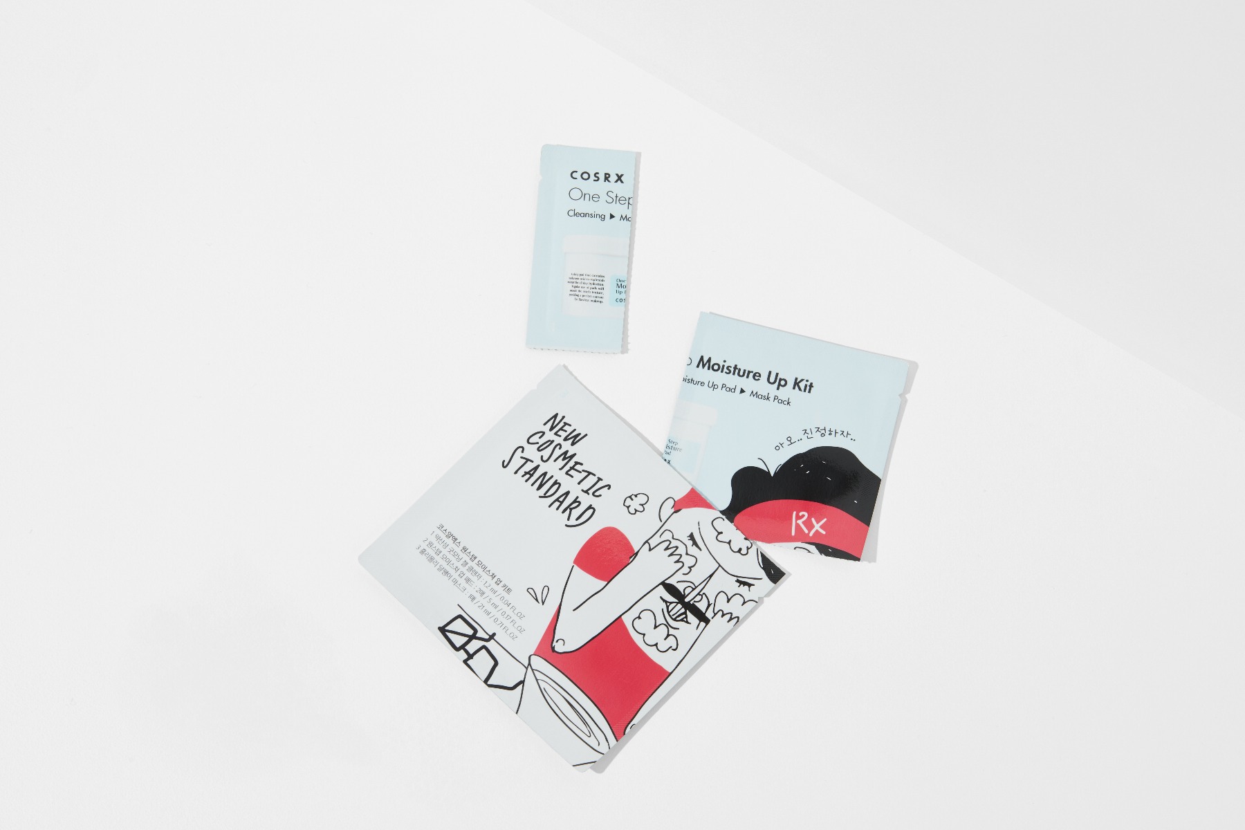 COSRX One Step Moisture Up Kit (Sheet) pouch front with product list label