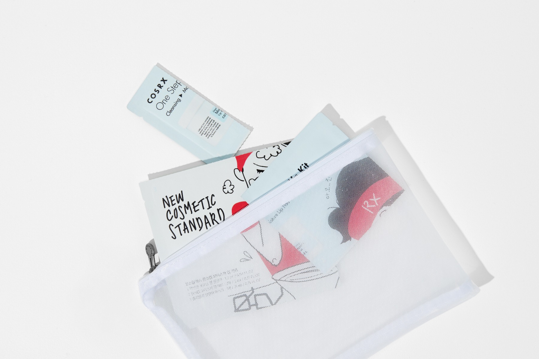 COSRX One Step Moisture Up Kit (Sheet) set contents: cleanser, pad and mask sachets
