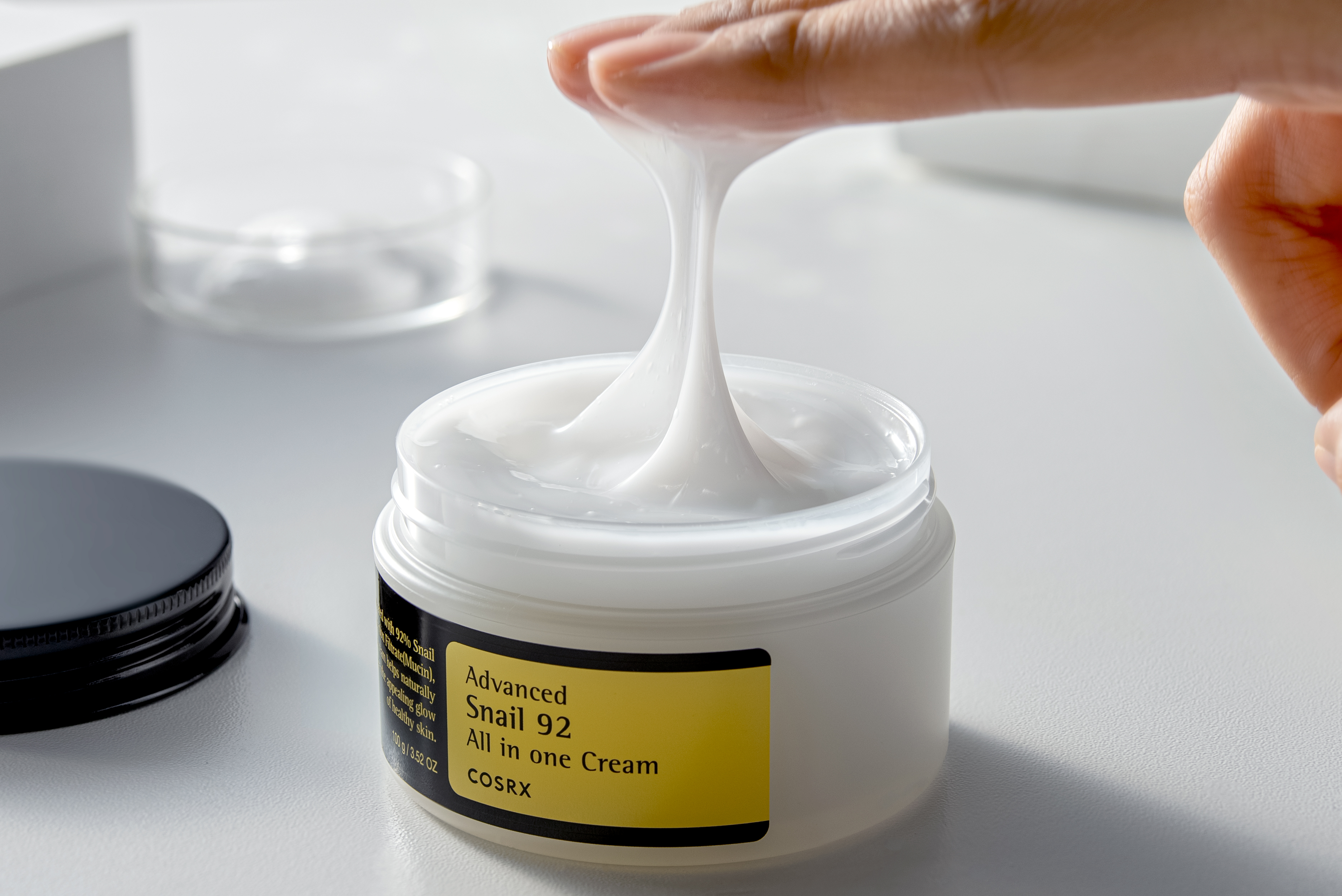 Cosrx Advanced Snail 92 All in one Cream 100g open jar cream inside
