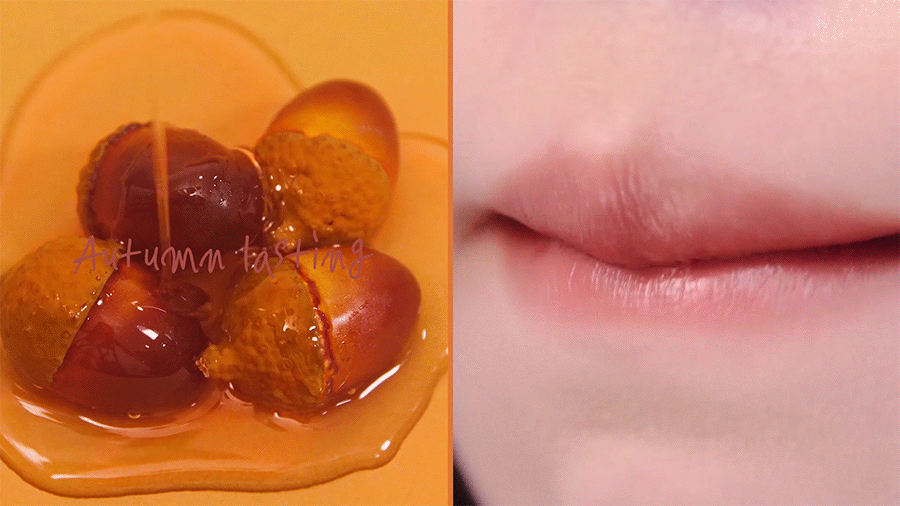 Rom&nd Juicy Lasting Tint sheer lip look, brick brown