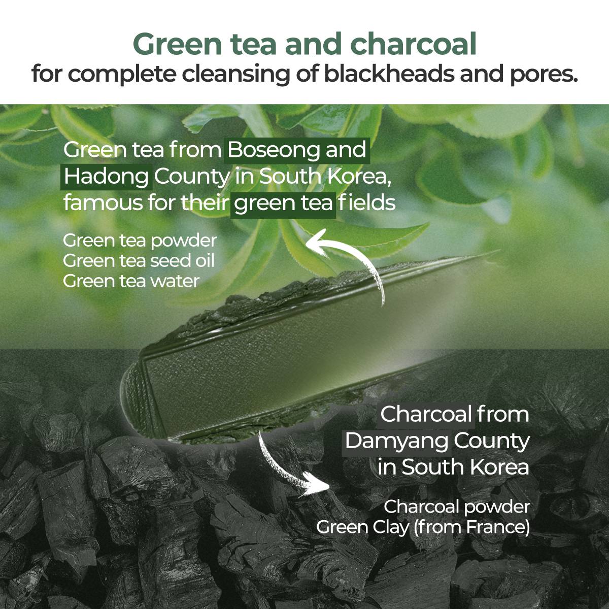 numbuzin No.3 Cleansing Balm 85g green tea and charcoal ingredients origin