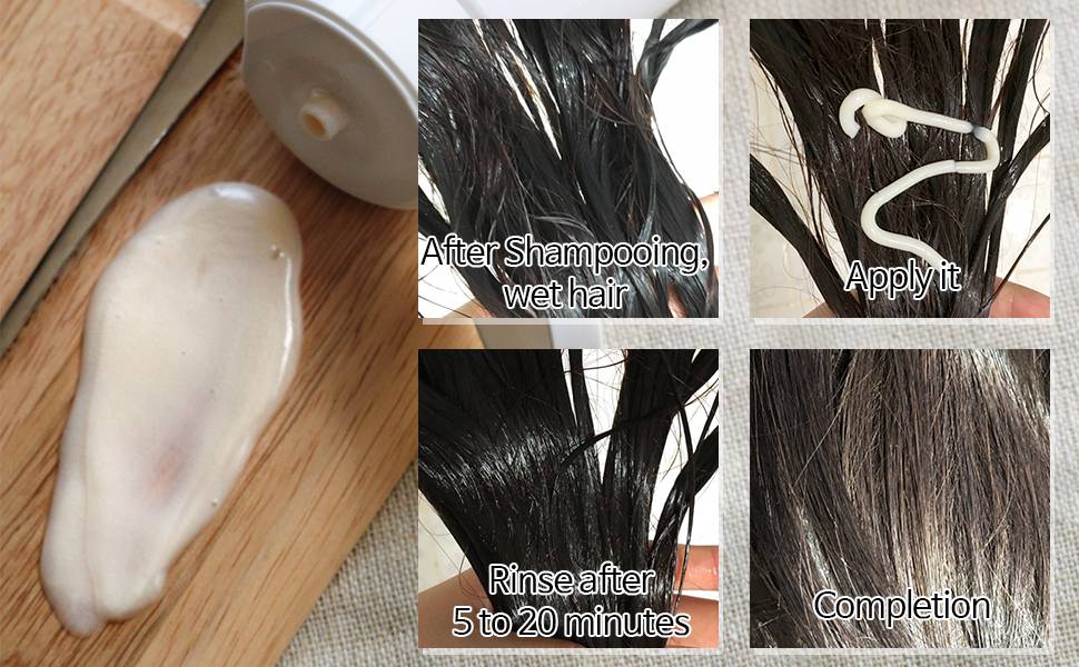 Elizavecca CER-100 Protein Treatment cream texture and steps: apply after shampooing, rinse after 5 to 20 minutes