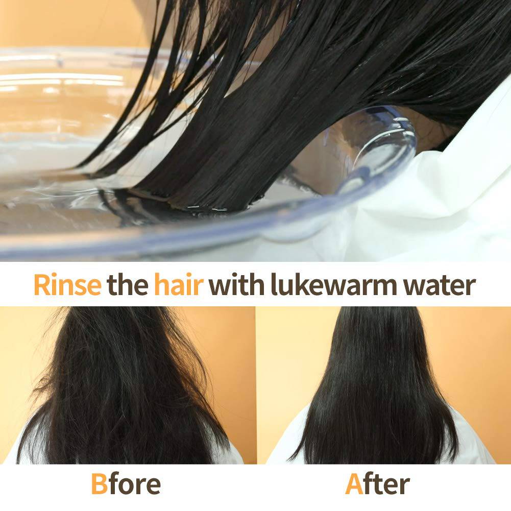 Elizavecca CER-100 Protein Treatment rinse with lukewarm water, before and after results