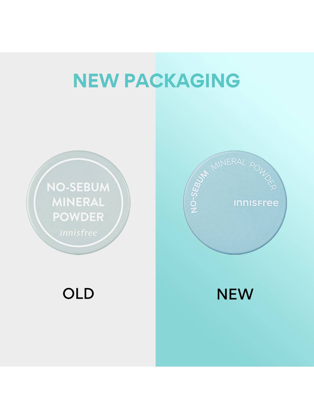 Innisfree No-Sebum Mineral Powder new packaging old vs new