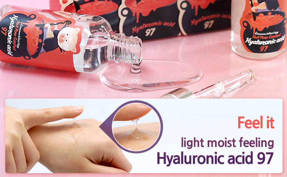 Elizavecca Hell Pore Control Hyaluronic Acid 97 serum light moist feel on skin