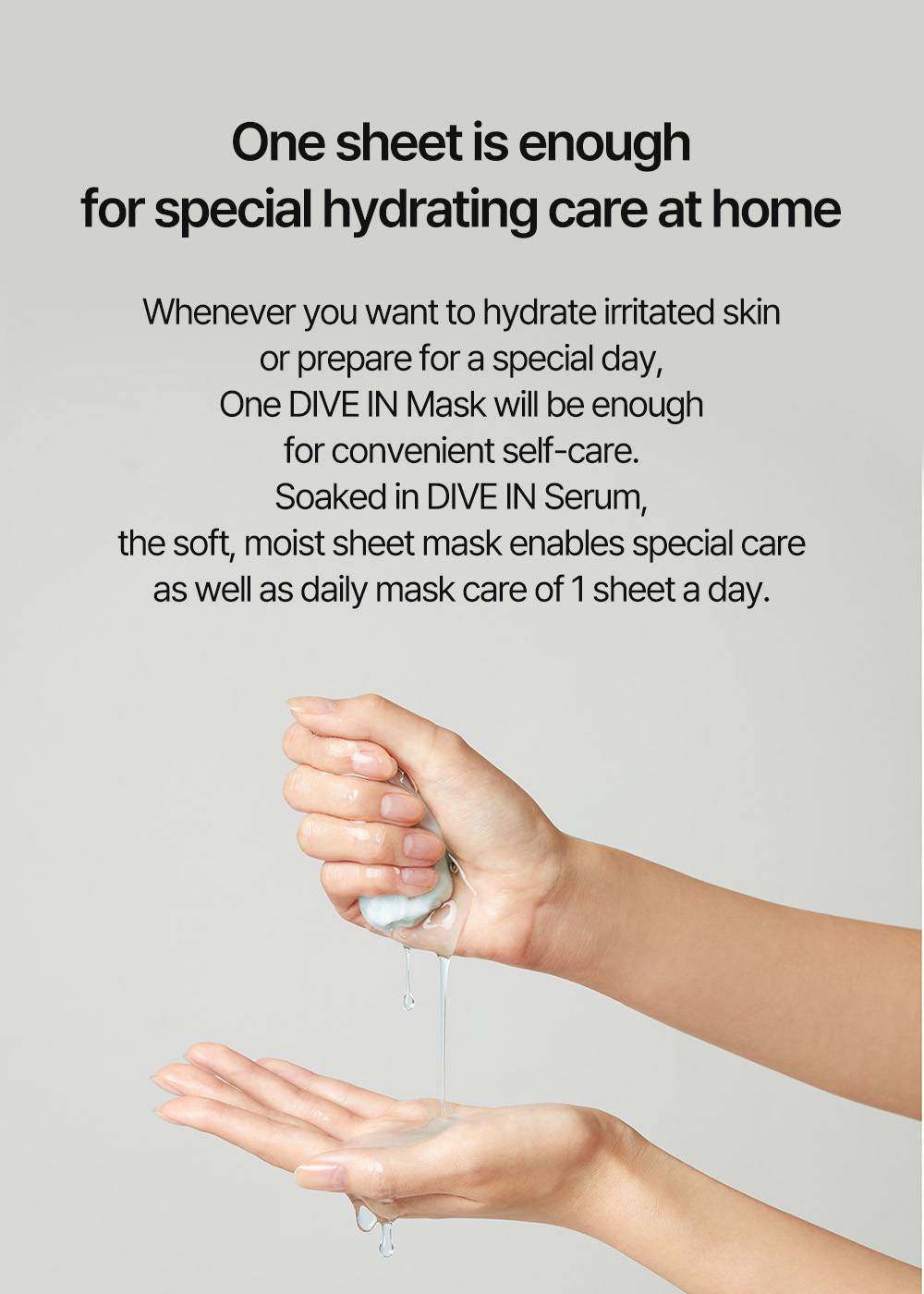 Torriden DIVE-IN Hyaluronic Acid Mask soft moist sheet saturated with essence texture