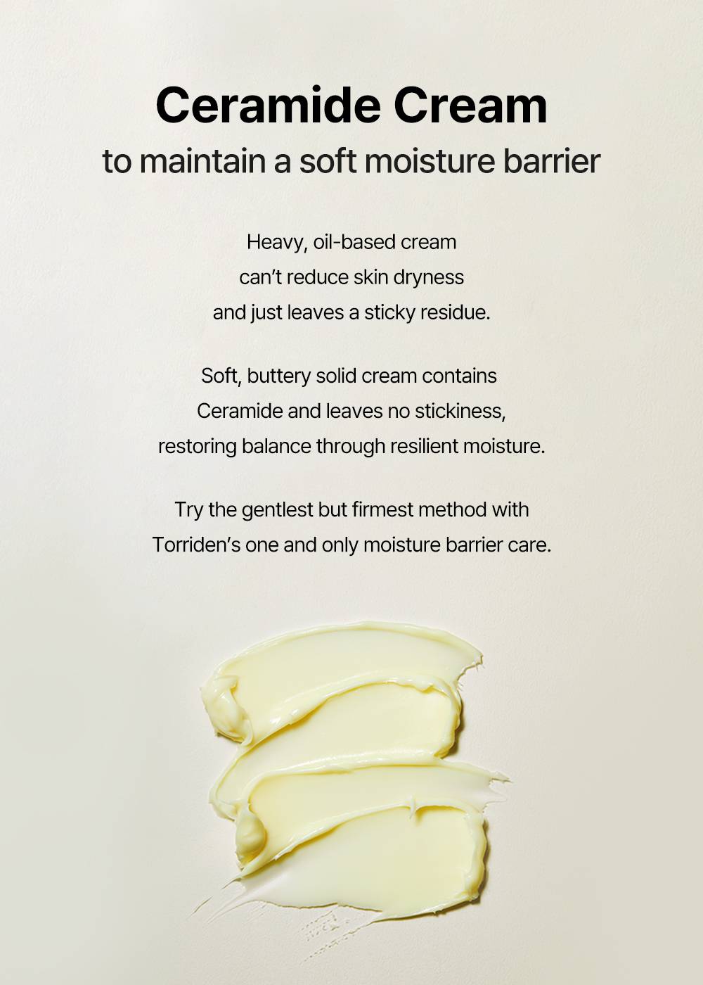 Torriden SOLID-IN Ceramide Cream soft buttery solid cream texture with no stickiness