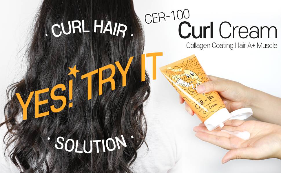 Elizavecca CER-100 Curl Cream Collagen Coating Hair A+ Muscle curl hair solution banner